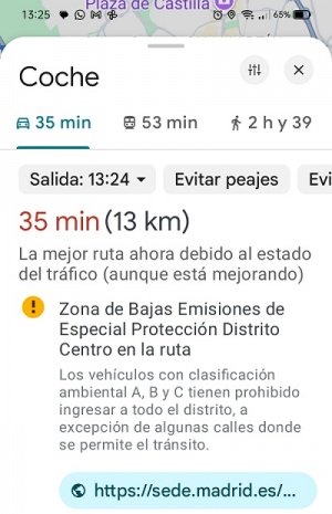 Imagen - Google Maps ya muestra la zona de Madrid Central y otras ZBEs