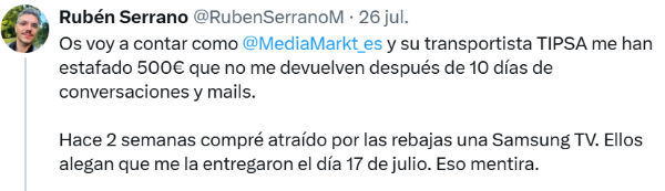 Imagen - Cuidado con MediaMarkt: desaparece una tele comprada y marean al cliente durante 10 días