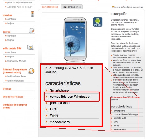 Imagen - Orange anuncia que el Samsung Galaxy S III es compatible con WhatsApp