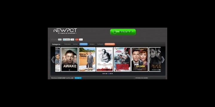 Un cine emite una película descargada de NewPCT