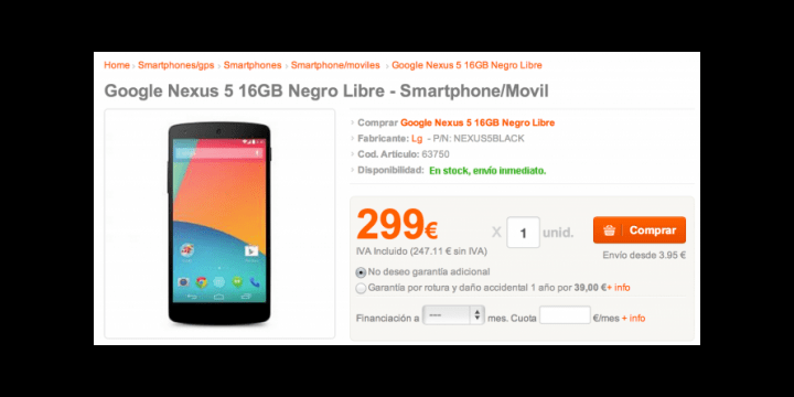 Ofertas móviles: Nexus 5 por 299 euros y Nokia X por 129 euros