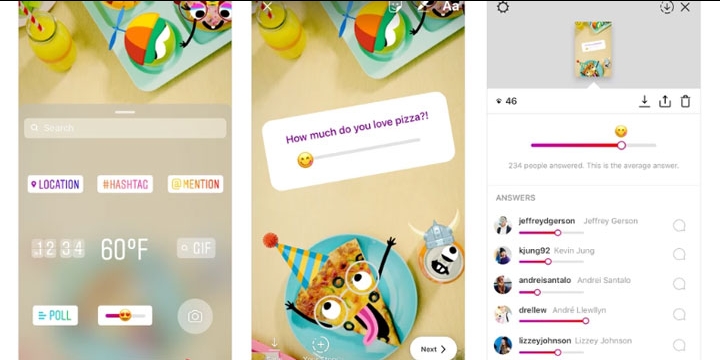 Instagram Stories añade los emoji sliders, encuestas deslizantes con emojis