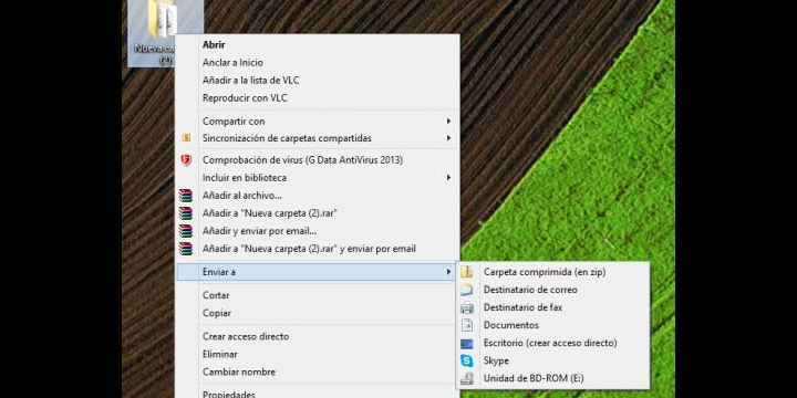 Añadir más opciones a la función Enviar a