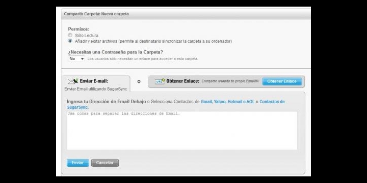 Compartir carpeta en SugarSync