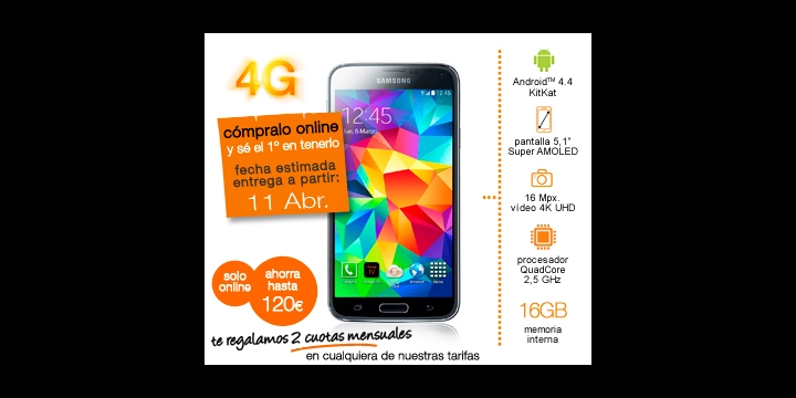 Samsung Galaxy S5 a la venta el 11 de abril: Orange ya lo tiene