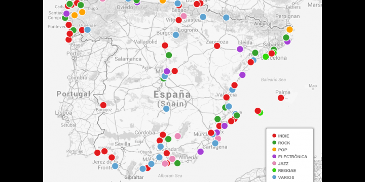 Todos los festivales del verano en Google Maps
