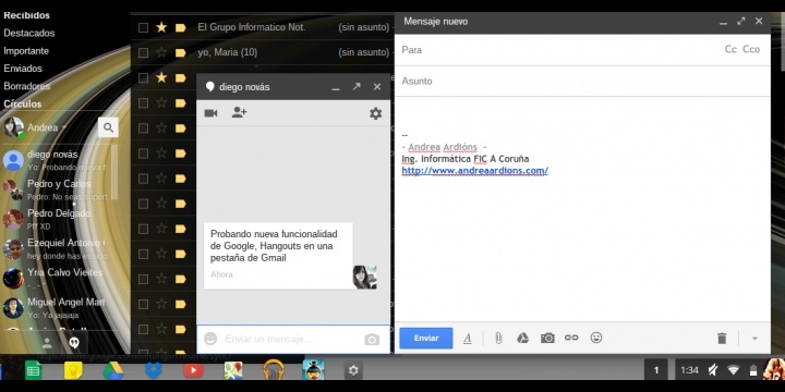Gmail integra Hangouts en una pestaña