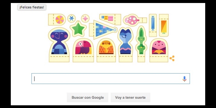 Google nos desea Felices Fiestas con un Doodle