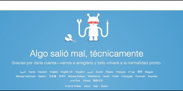 Twitter está caído: "algo salió mal técnicamente"