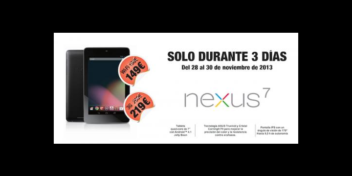 El Nexus 7 de 2012 baja su precio a los 149 euros