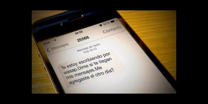 Timo por SMS: "Te estoy escribiendo por wasap. Dime si te llegan mis mensajes"