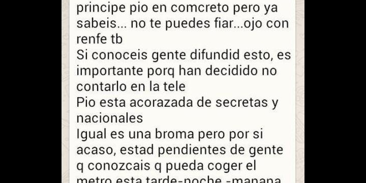 Una cadena de WhatsApp alerta de la colocación de bombas en Madrid