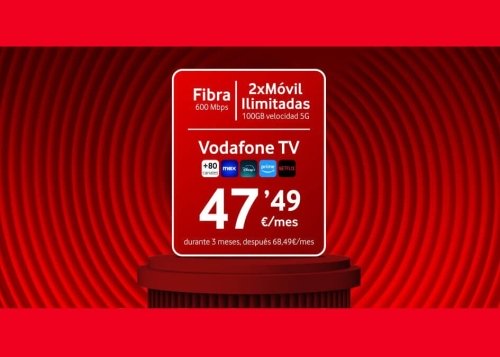 ¡Todo por menos de 50 €! Vodafone lanza un pack con Netflix, Prime y Max, junto a fibra y dos líneas móviles