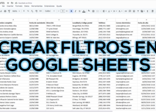 Cómo añadir filtros en Google Sheets
