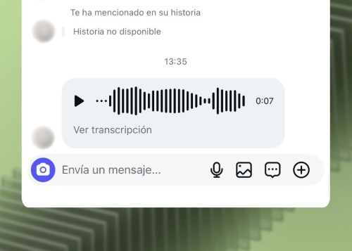 Cómo transcribir notas de voz en Instagram DM