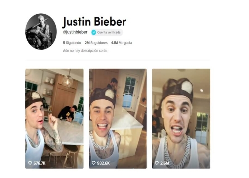 Justin Bieber llega a TikTok y ya tiene más de 2 millones de seguidores
