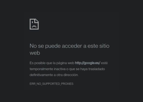 Cómo solucionar el error "ERR NO SUPPORTED PROXIES"