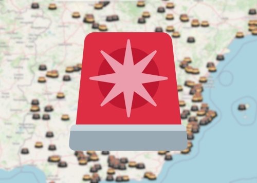 Este mapa te muestra las balizas V16 activas en tiempo real