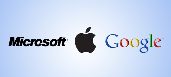 Resultado de imagen para logos de Apple, Google y Microsoft -