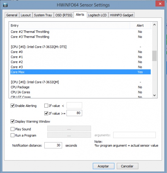 Imagen - Mostrar la temperatura del ordenador en la barra del sistema y configurar alertas