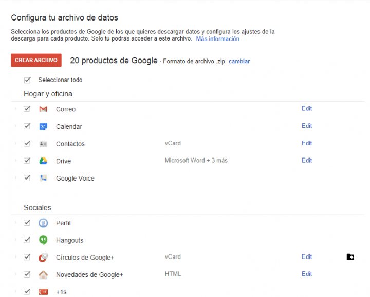 Imagen - Cómo guardar los datos de Facebook, Twitter, Instagram y Google+