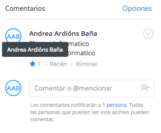 Imagen - Cómo escribir comentarios en Dropbox