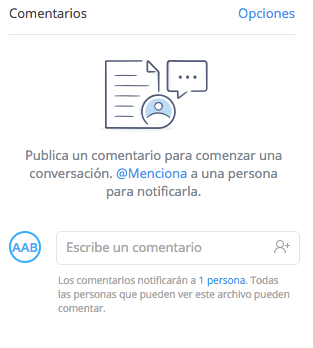 Imagen - Cómo escribir comentarios en Dropbox