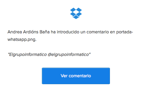Imagen - Cómo escribir comentarios en Dropbox