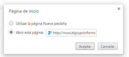 Imagen - Cómo cambiar la página de inicio del navegador