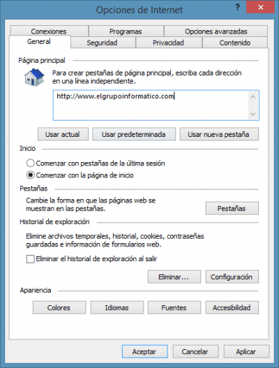Imagen - Cómo cambiar la página de inicio del navegador