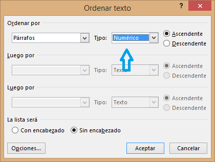 Imagen - Ordenar alfab&eacute;ticamente un &iacute;ndice en Word