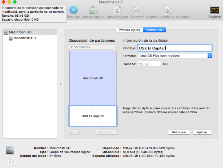 Imagen - Cómo particionar el Mac para probar OS X El capitán