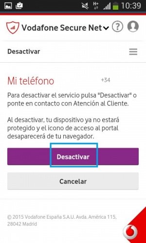 Imagen - C&oacute;mo desactivar Secure Net en Vodafone