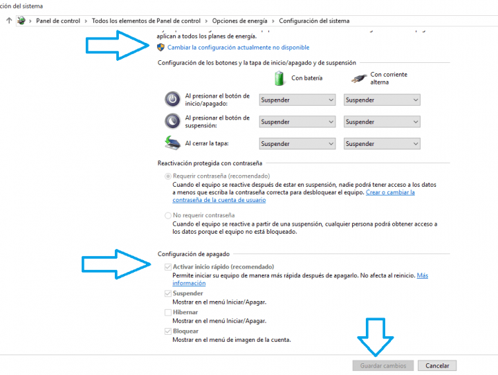 Imagen - Cómo activar el inicio rápido de Windows 10
