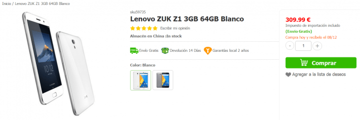 Imagen - Dónde comprar el ZUK Z1 en España