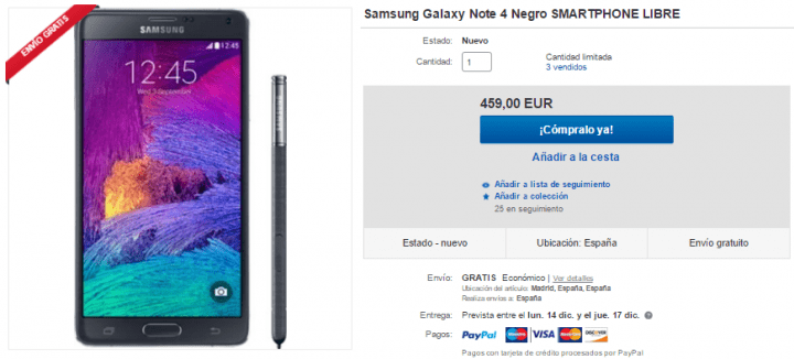 Imagen - 5 webs donde comprar el Galaxy Note 4