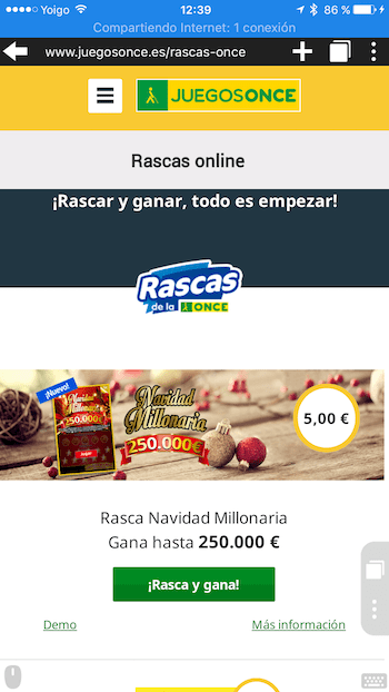 Imagen - Cómo jugar a los rascas de la Once desde tu móvil Android o iOS