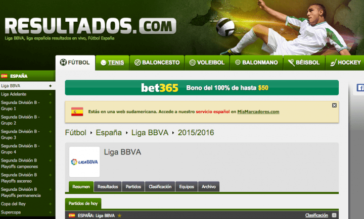 Imagen - Cómo ver los resultados de la Liga BBVA en Internet