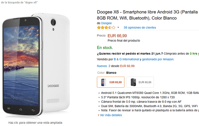 Imagen - D&oacute;nde comprar el Doogee X6