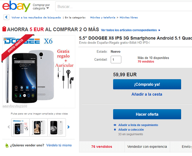 Imagen - D&oacute;nde comprar el Doogee X6