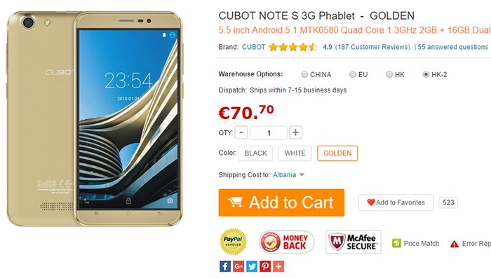 Imagen - 7 tiendas donde comprar el Cubot Note S