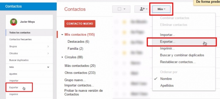Imagen - Cómo exportar tus contactos de Gmail a Outlook y otros