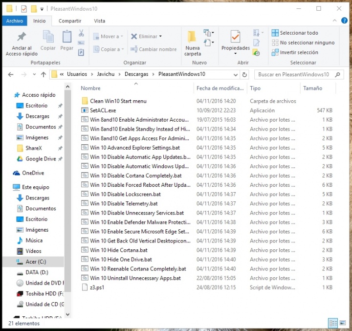 Imagen - Cambia configuraciones de Windows 10 con simples archivos batch