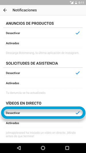 Imagen - Cómo desactivar las notificaciones de vídeos en directo en Instagram