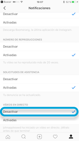 Imagen - Cómo desactivar las notificaciones de vídeos en directo en Instagram