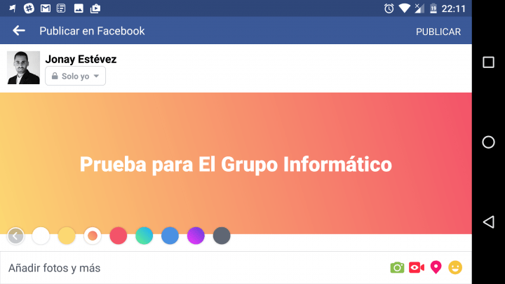 Imagen - Cómo poner un fondo de color en las publicaciones de Facebook