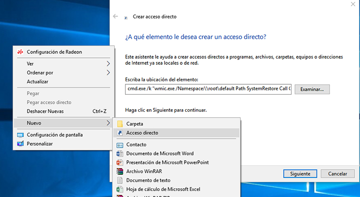 Imagen - Crea un punto de restauraci&oacute;n en Windows 10 con dos clics