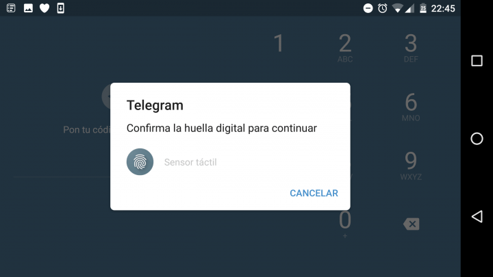 Imagen - Cómo bloquear Telegram con huella dactilar
