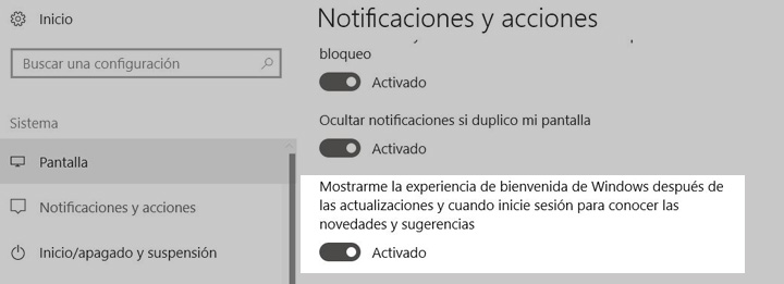 Imagen - Desactiva la pantalla de bienvenida de Windows 10 que aparece tras cada actualización