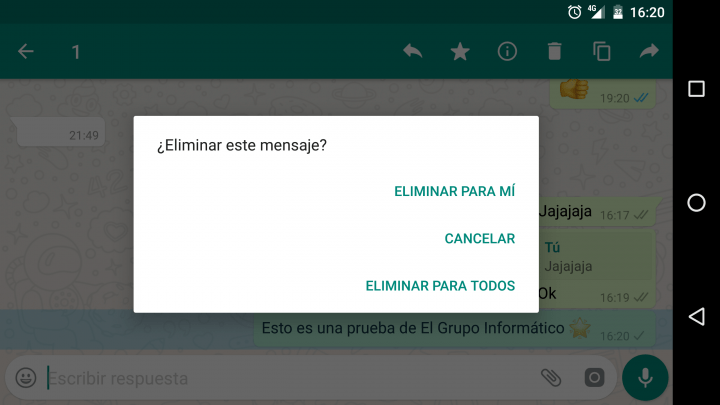 Imagen - Cómo borrar mensajes enviados en WhatsApp